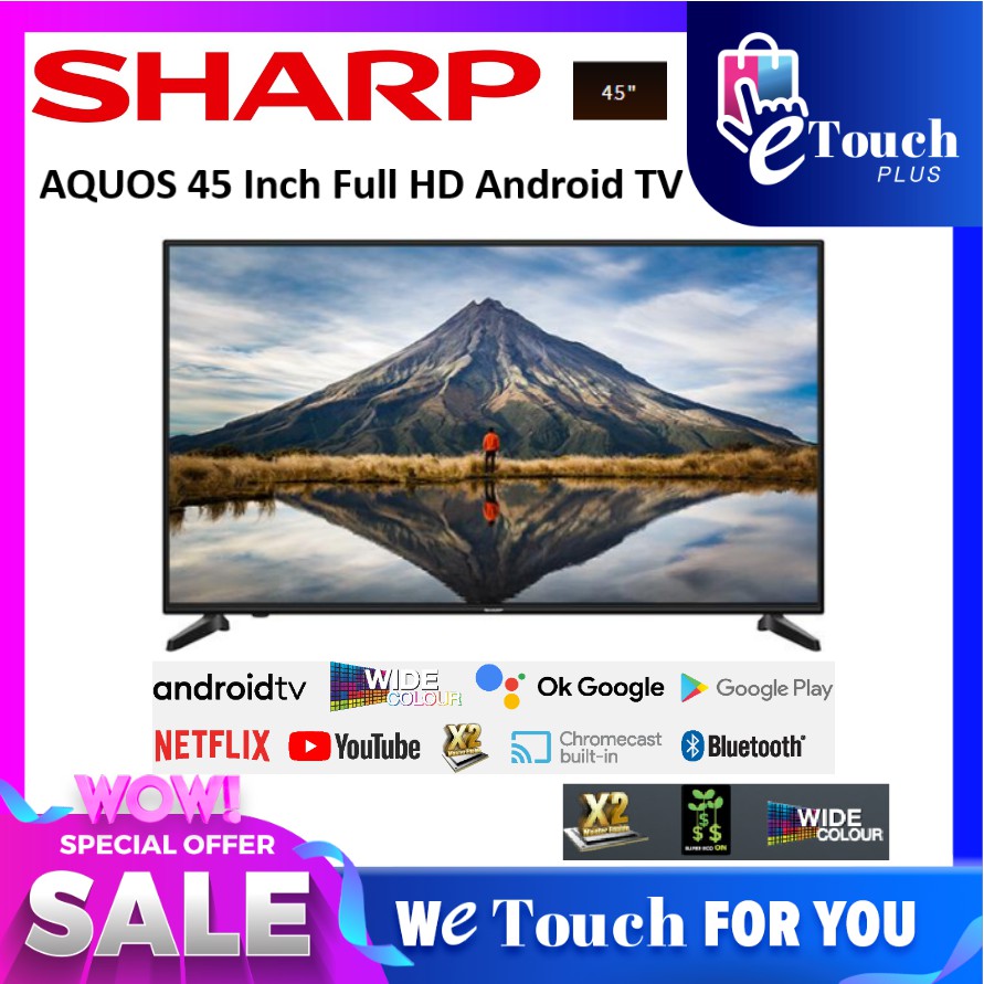 Sharp 45" l 45 Inch Aquos Full HD Android Smart LED TV 2TC45BG1X Television Televisyen 电视机