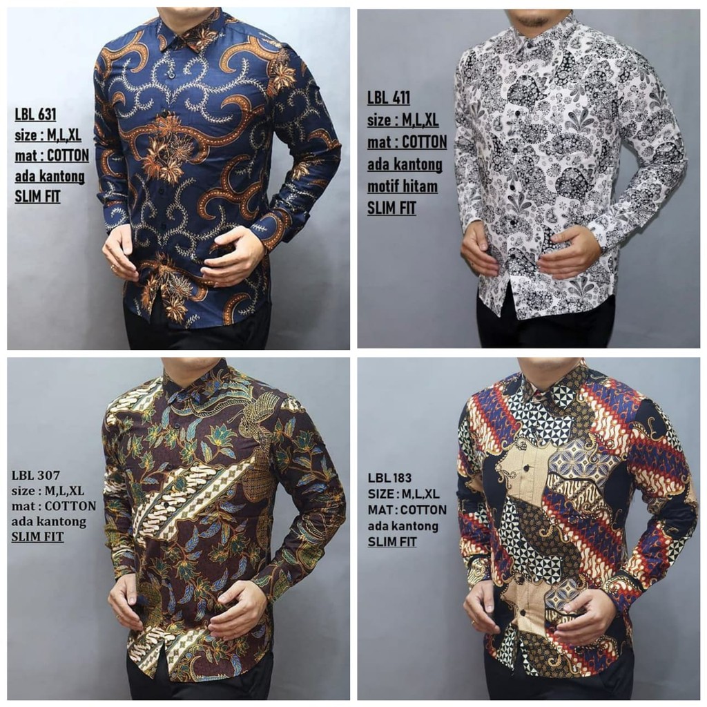 Batik Men SLIM FIT MODERN Elegant BATIK Shirt Men SLIMFIT Cotton 