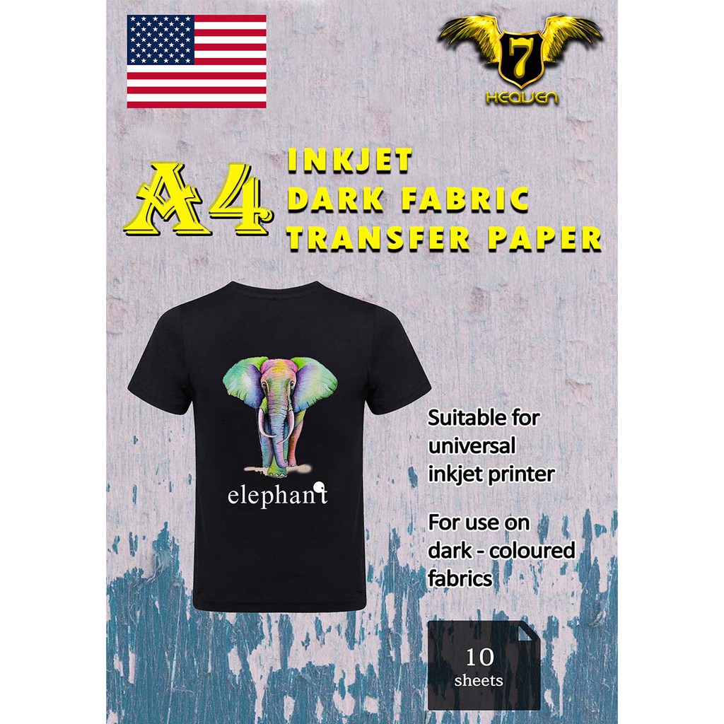 5x 7 Heaven T Shirt Dark Heat Transfer Paper Usa 10pcs Pkt Shopee Malaysia