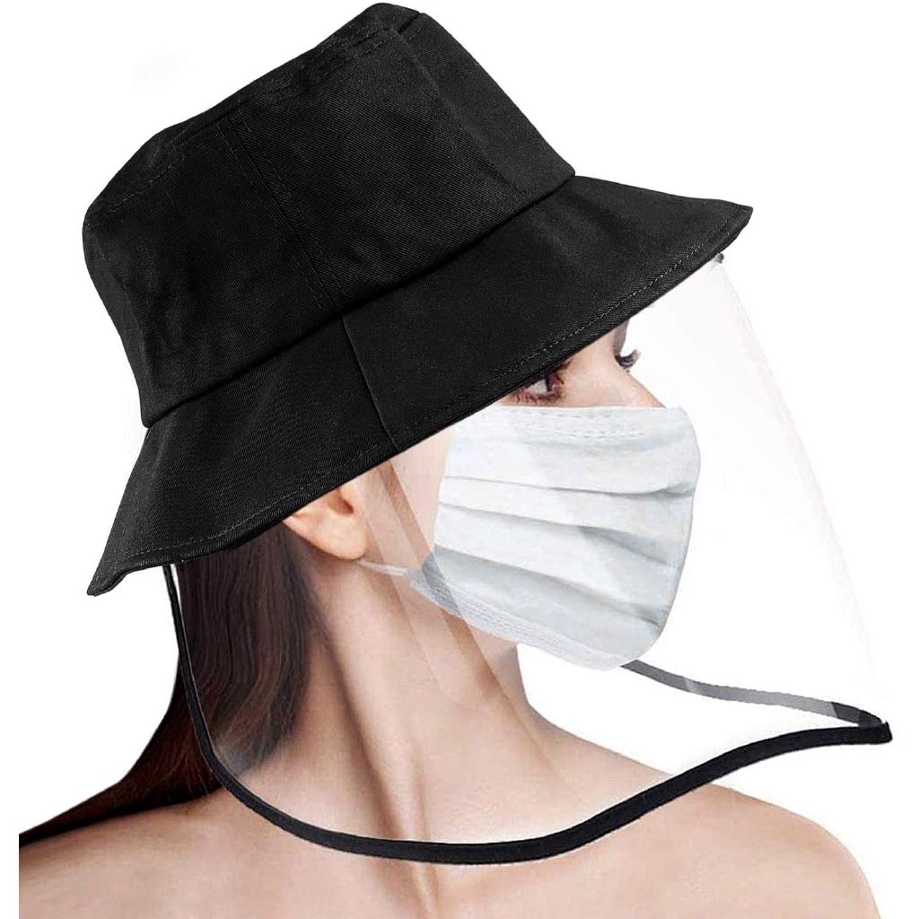 Pensura Bucket Hat Full Face Shield Eye Protection Mens Full Sun Hats for Women Anti Spit Dust-Proof Head Protection 