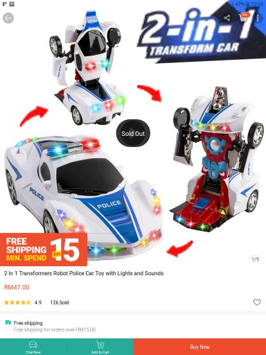 robot police car toy