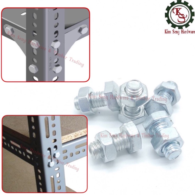 Bolt & Nut For Rack Slotted Angle Bar DIY Shopee Malaysia