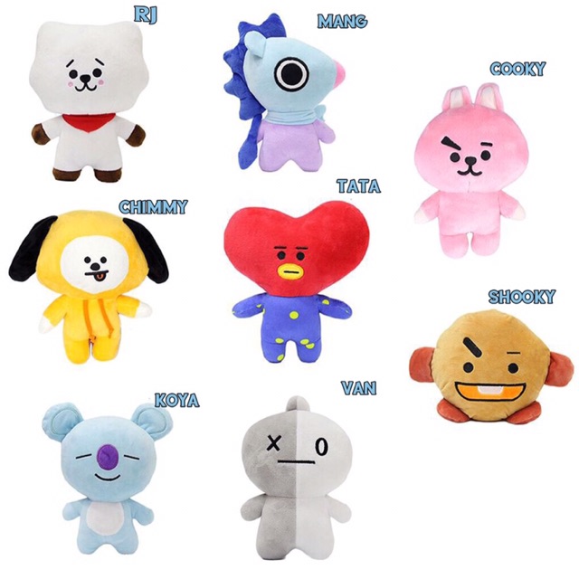 Bts Pillow Koop Bt12 Tata Shooky Rj Plush Toy Suga Cooky Pillow Soft High Quality Shopee Malaysia