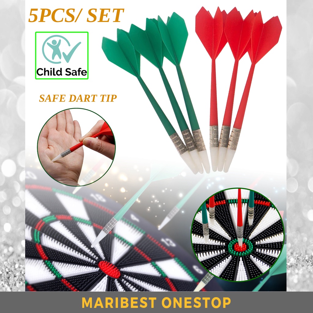 5PCS/ SET DARTS Soft Tip Safety Darts For Soft Board Game Kid Safe Dart Replacement Red Green Dart Needle