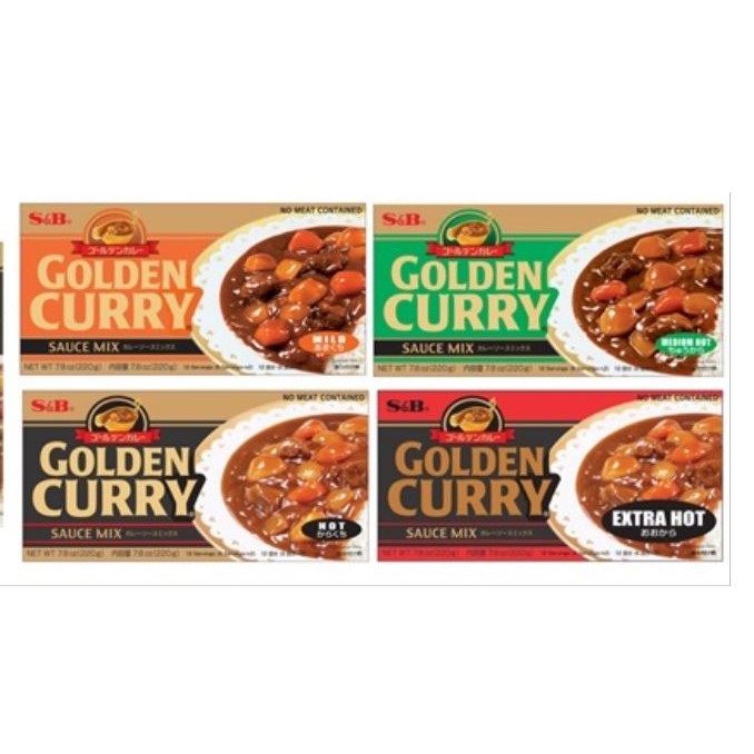 S B Golden Japanese Curry Mix Serbuk Kari Jepun 220gm Mild Medium Hot Hot Extra Hot Shopee Malaysia