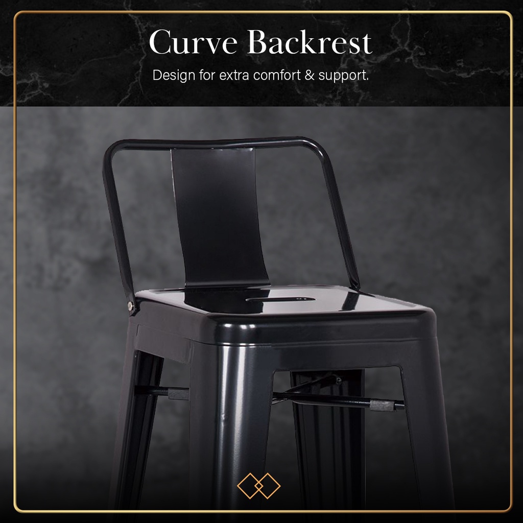 FINSSO : Prestoo Black Bar High Stool