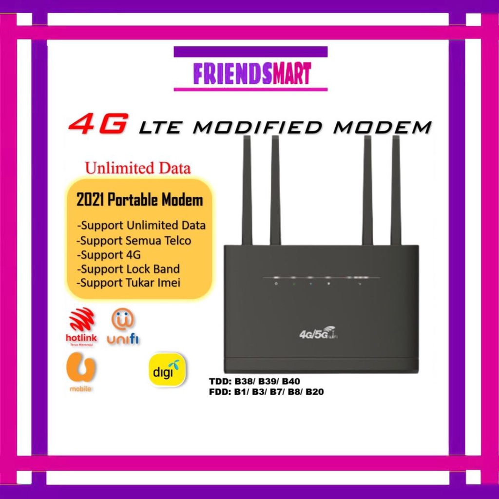 Ready Stock New Modem Modified Unlimited Hotspot V12 Support All