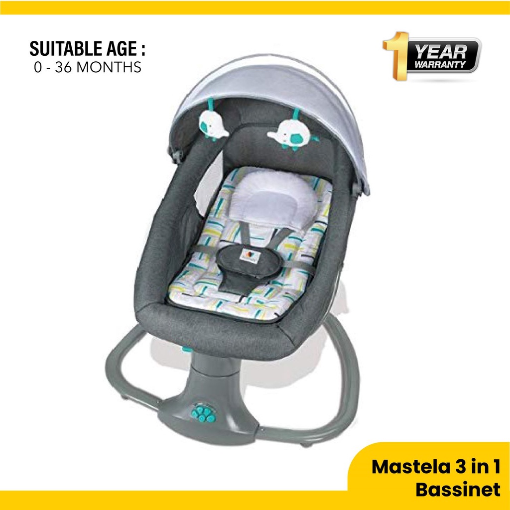 Mamakiddies Mastela 3 In 1 Bassinet Baby Electronic Swing | Shopee Malaysia