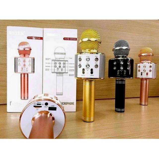 Mic KARAOKE WS 858 BLUETOOTH WIRELESS PORTABLE SPEAKER Shopee Malaysia
