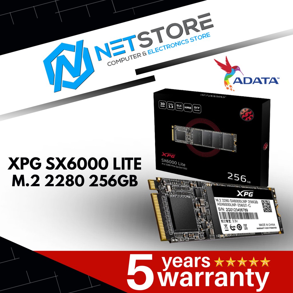 Adata Xpg Sx6000 Lite Pcie M 2 2280 256gb Ssd Solid State Drive Adt Asx6000lnp256gt Shopee Malaysia