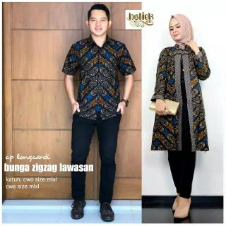 Bunga Lawasan Couple batik  Modern long blouse Cardigan  