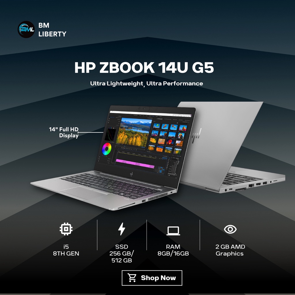 Hp Zbook 14u G5 I5 8th Gen Ram 16gb Ssd 256gb Gpu Amd Redeon 2gb Shopee Malaysia 1595