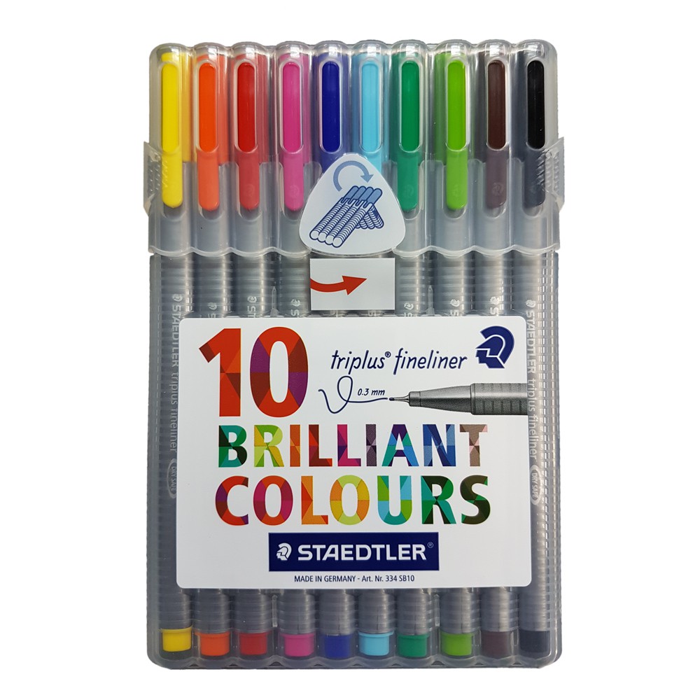 STAEDTLER triplus 0.3 mm 334 Fineliner Superfine Point Pen, Assorted  Flamingo Colours, Pack of 6