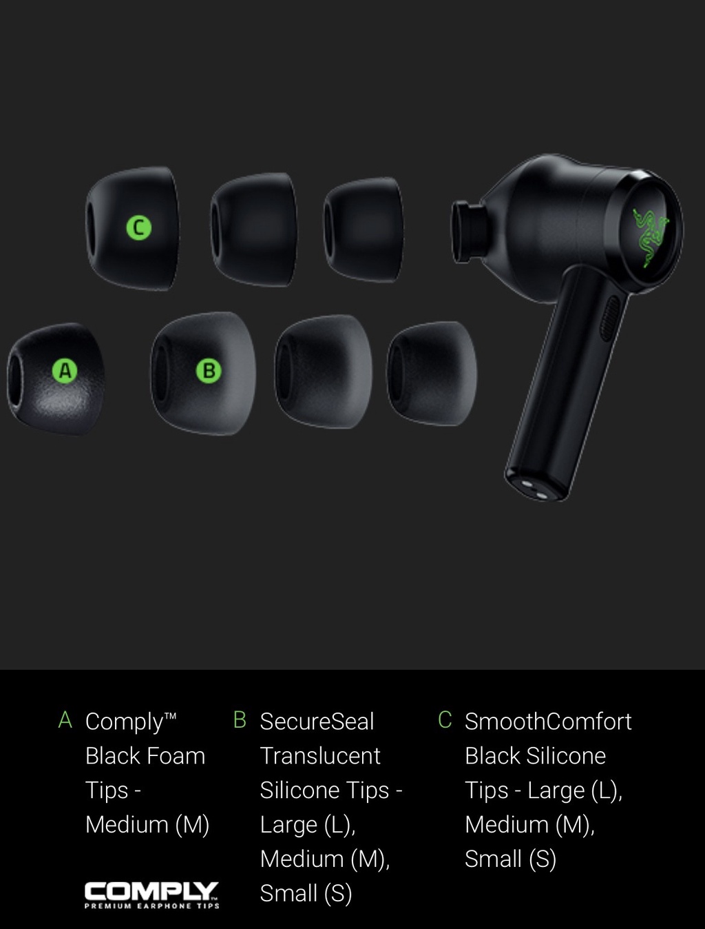 Razer hammerhead best sale silicone tips