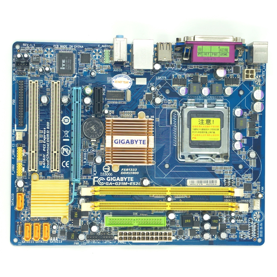 Refurbished Gibabyte Lga 775 Motherboard Ga G31m Es2l Shopee Malaysia