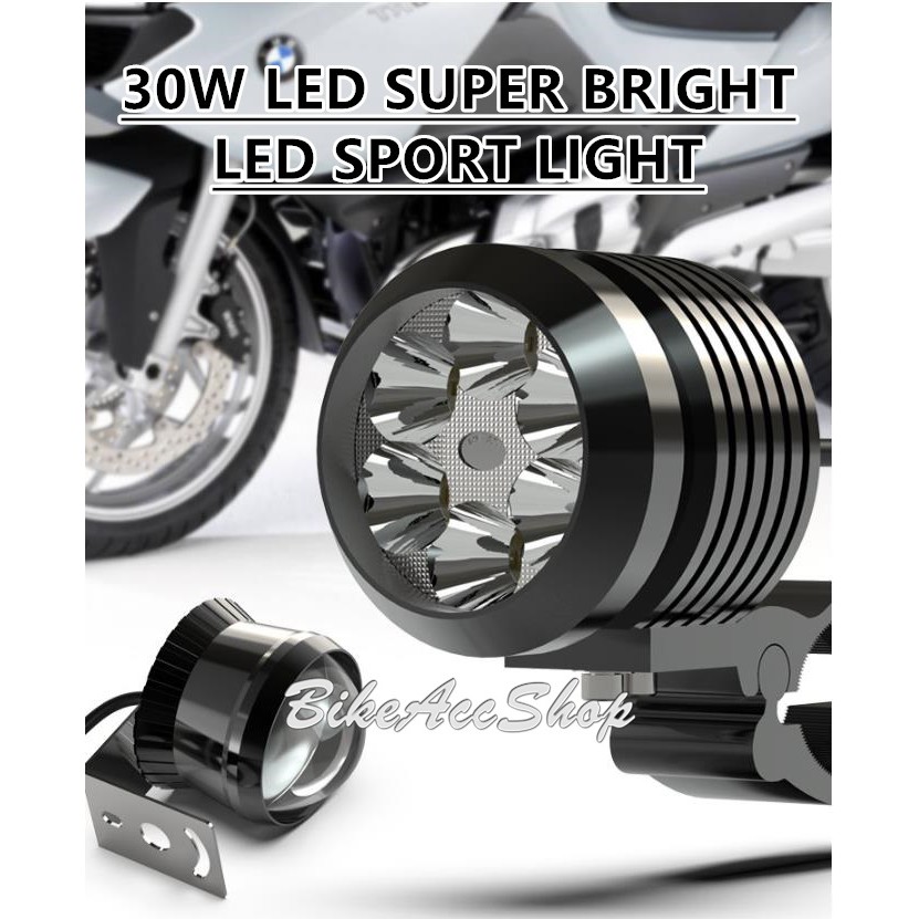 READY STOCK 30W LED SUPER BRIGHT LED SPORT LIGHT MOTORCYCLE BMW STYLE 30W LED SPORT LIGHT PGMall