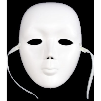 MSIA Ready Stock/ Full Face White Mask Party Costume Prop Toys Novel Mask Opera Party Mask Cosplay Masquerade Hip Hop