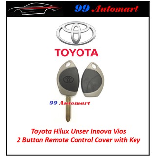 Toyota Hilux Unser Innova Vios 2 Button Remote Control Cover Casing With Key Shopee Malaysia