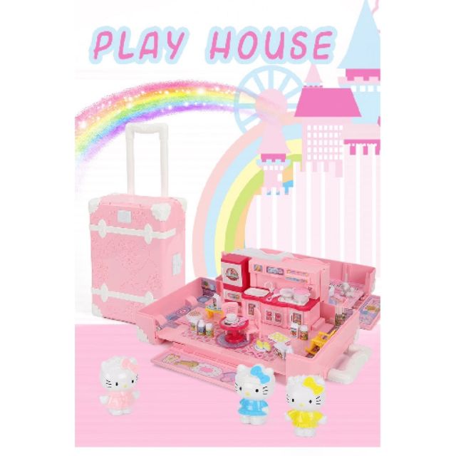 Hello Kitty Dream House Luggage Set Bedroom And Kitchen Pretend