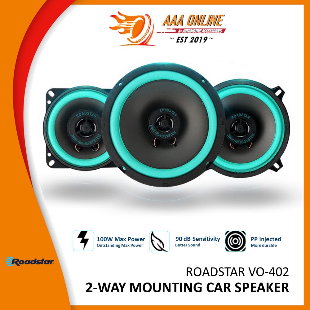 Car Speaker Dual Cone Audio System 6.5" 2Way 160W Roadstar