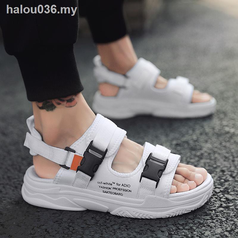 [xinxiang hit] 2019 new summer sandals male a word procrastinates thick ...