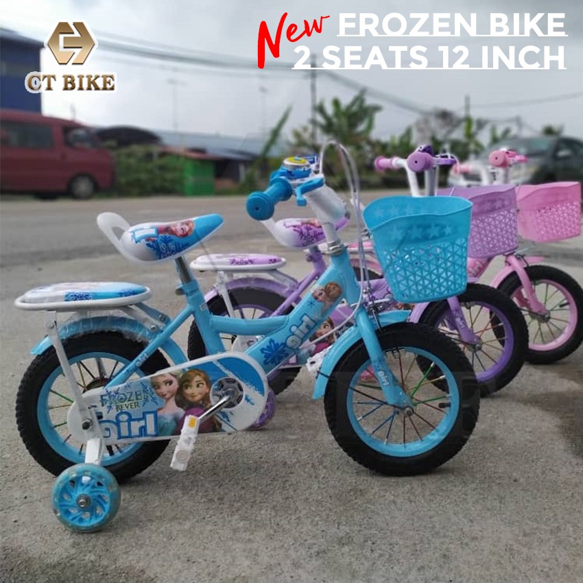 frozen bicycle with training wheels