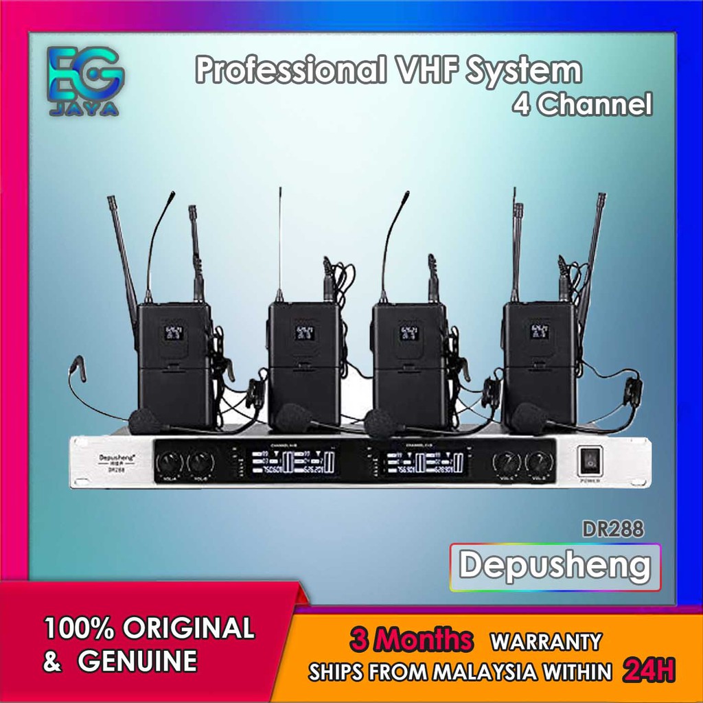 Depusheng Dr288 Professional Vhf System Four Channel Wireless