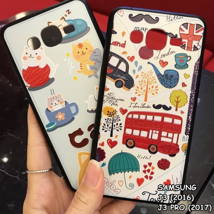 Casing Samsung J3 16 J3 Pro 17 London Cat 3d Relief Casing Shopee Malaysia