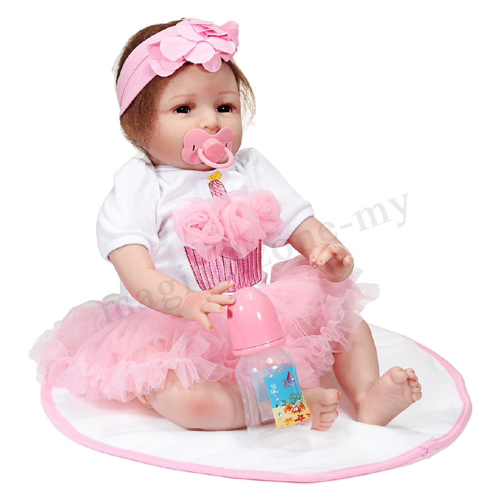 22/'/'Handmade Lifelike Baby Girl Doll Silicone Vinyl Reborn Newborn Dolls+Clothes