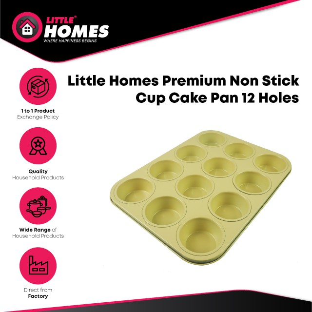 Little Homes 12 Holes Ceramic Cupcake Muffin Pan Non Stick Bakeware Easy To Clean For All Your Baking Needs Shopee Malaysia