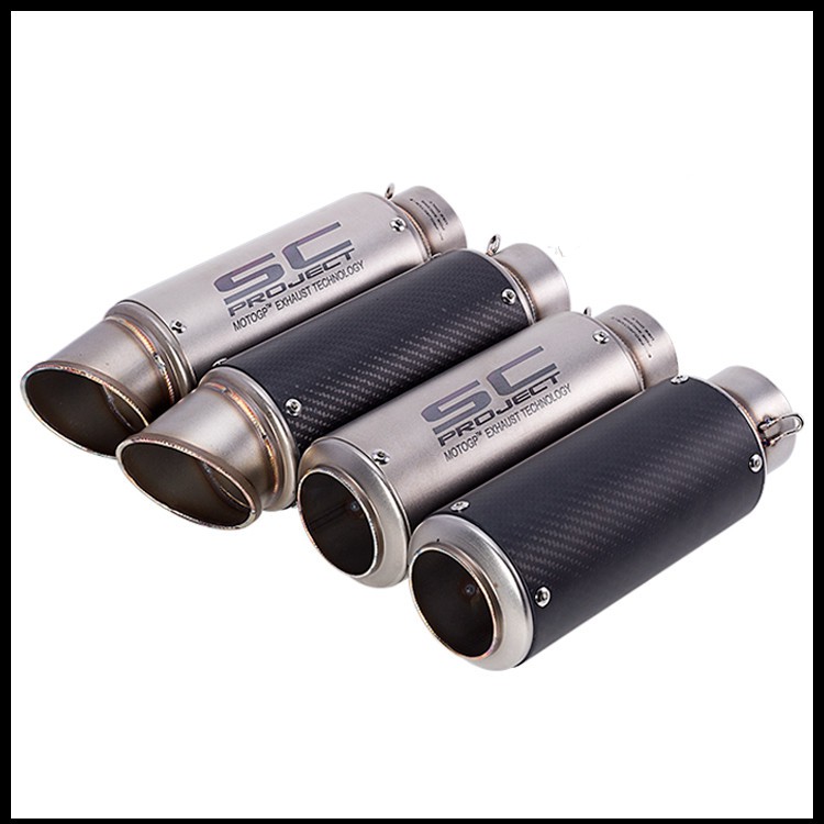 ID:61mm Universal Motorcycle Exhaust Pipe Muffler Racing ...