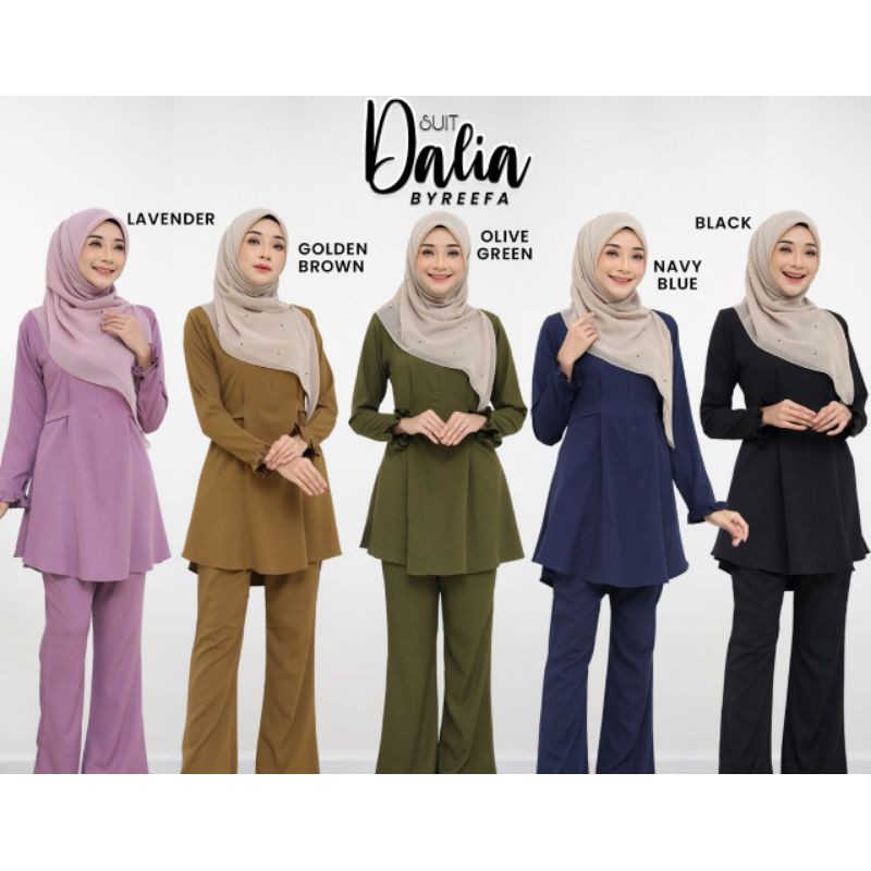 BYREEFA MUSLIMAH SUIT BLOUSE PANT SET WARDA SUIT DALIA WUDUK NURSING FRIENDLY BLOUSE