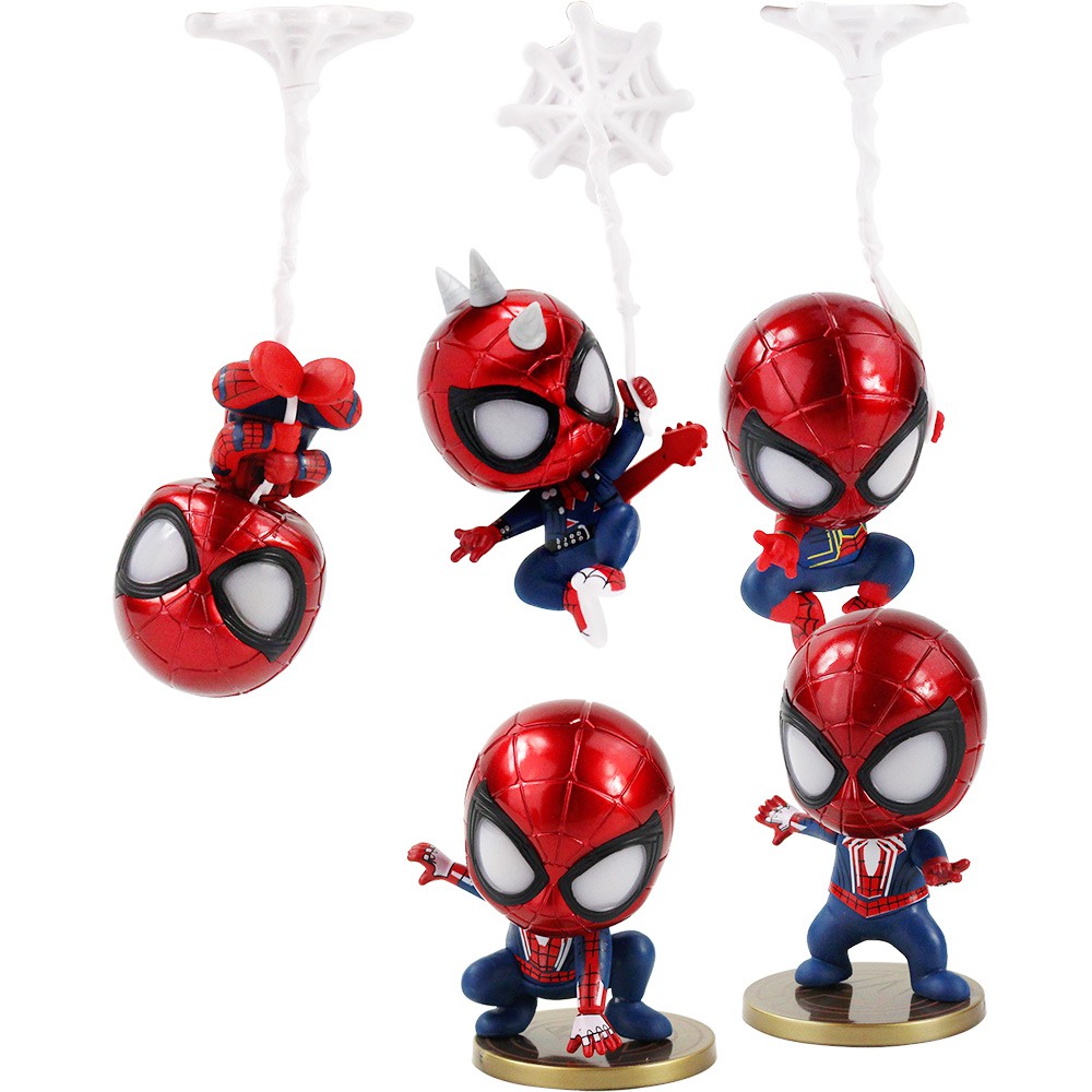 Spider-Man Mini Car Home Decoration Doll With Magnet PVC Figure Model Toy 