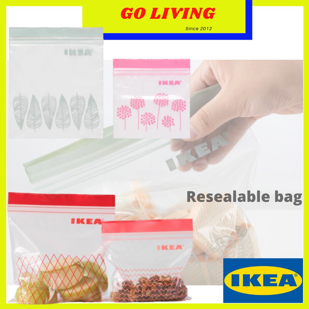 IKEA 60pcs Resealable bag pink green ISTAD | Shopee Malaysia