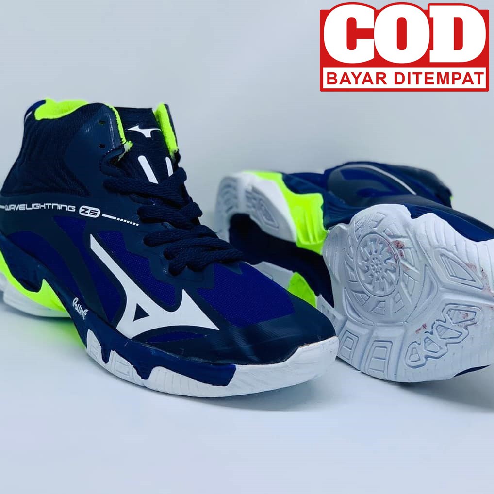 Mizuno Wave Lightning Z6 Mid Mizuno Wlz 6 Mid Navy Blue Shoes Volleyball  Gym Running Sports Shoes | Shopee Malaysia