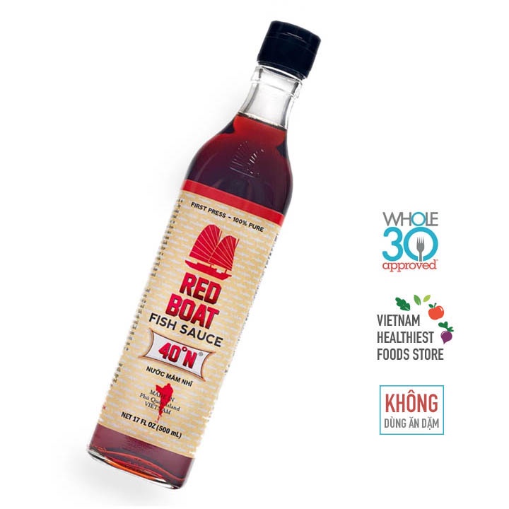 Red Boat Fish Sauce Phu Quoc Traditional Fish Sauce 40N Natural Protein (500ml Bottle