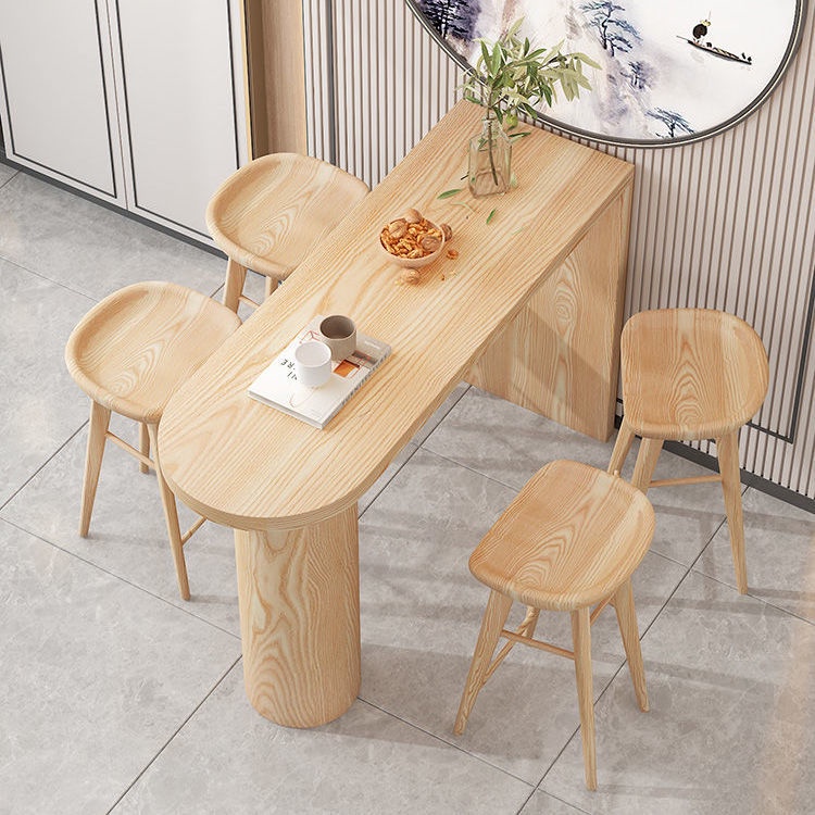 Solid Wood Bar Table Home Living Room Partition Wall High Bar Table Dining Table Solid Wood Bar Table