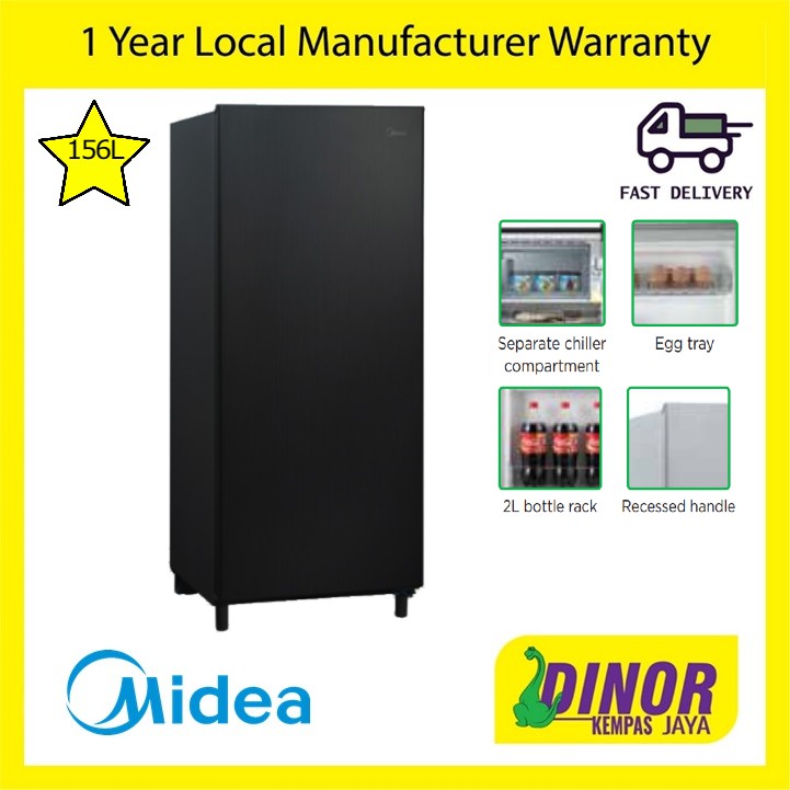 Midea Ms 196b Single 1 Door Fridge Refrigerator Ms196b 156l Peti Sejuk Md Ms 196b Shopee Malaysia