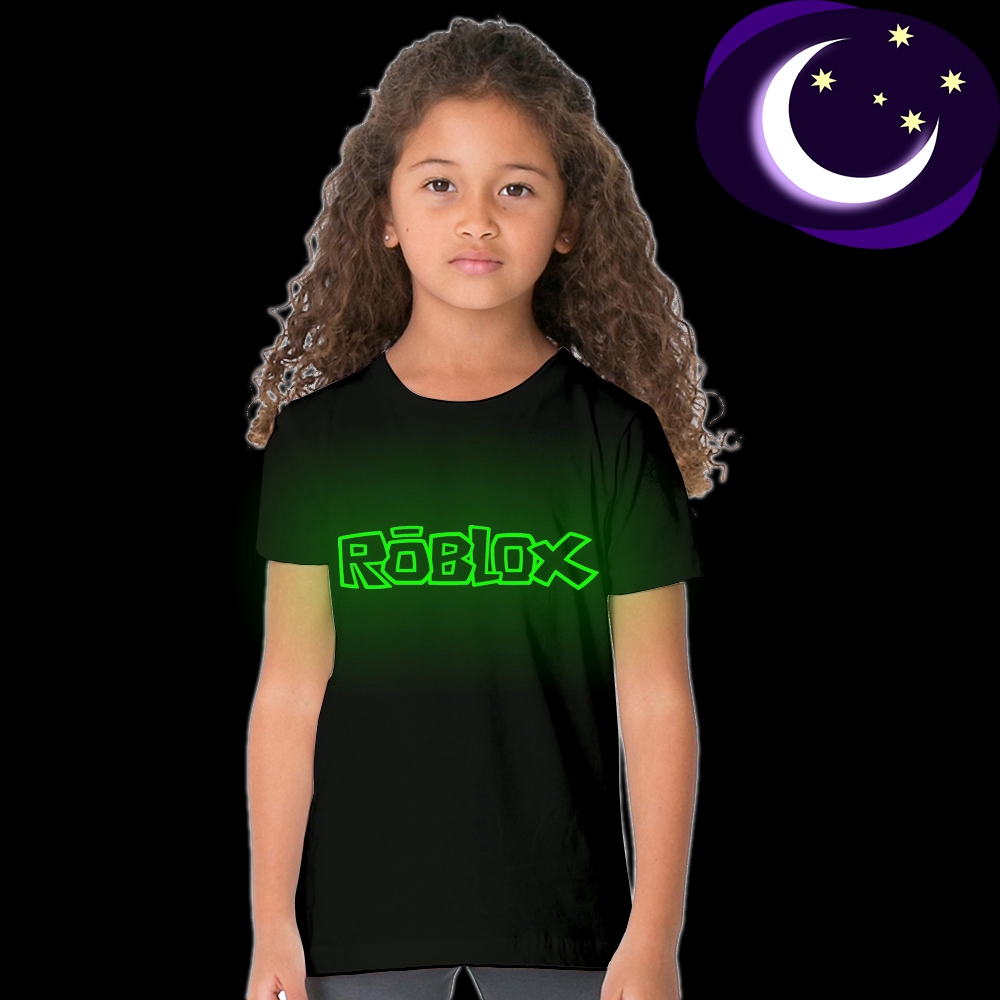 Glow In Dark Green Light Kids T Shirt Roblox Logo Print Children Tshirt Baby Tee Shopee Malaysia - roblox glow in the dark tee boys little kid big kid black