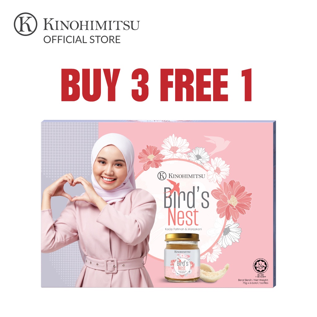 Kinohimitsu Birds Nest with Kacip Fatimah (6's) [Buy 3 Free 1] Shopee
