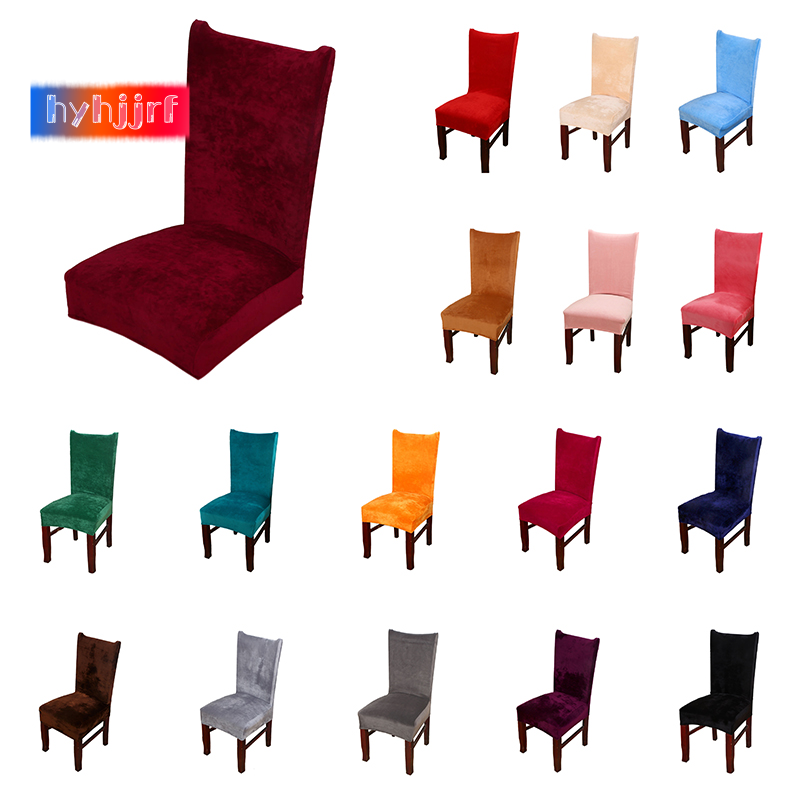 In Stock Stretch Fox Velvet Fabric Dining Room Wedding Kitchen Home Short Chair Seat Covers Gray Shopee Malaysia