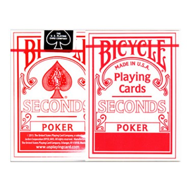 BICYCLE SECONDS PLAYING MAGIC TRICKS POKER CARDS DECK STANDARD INDEX RED USA