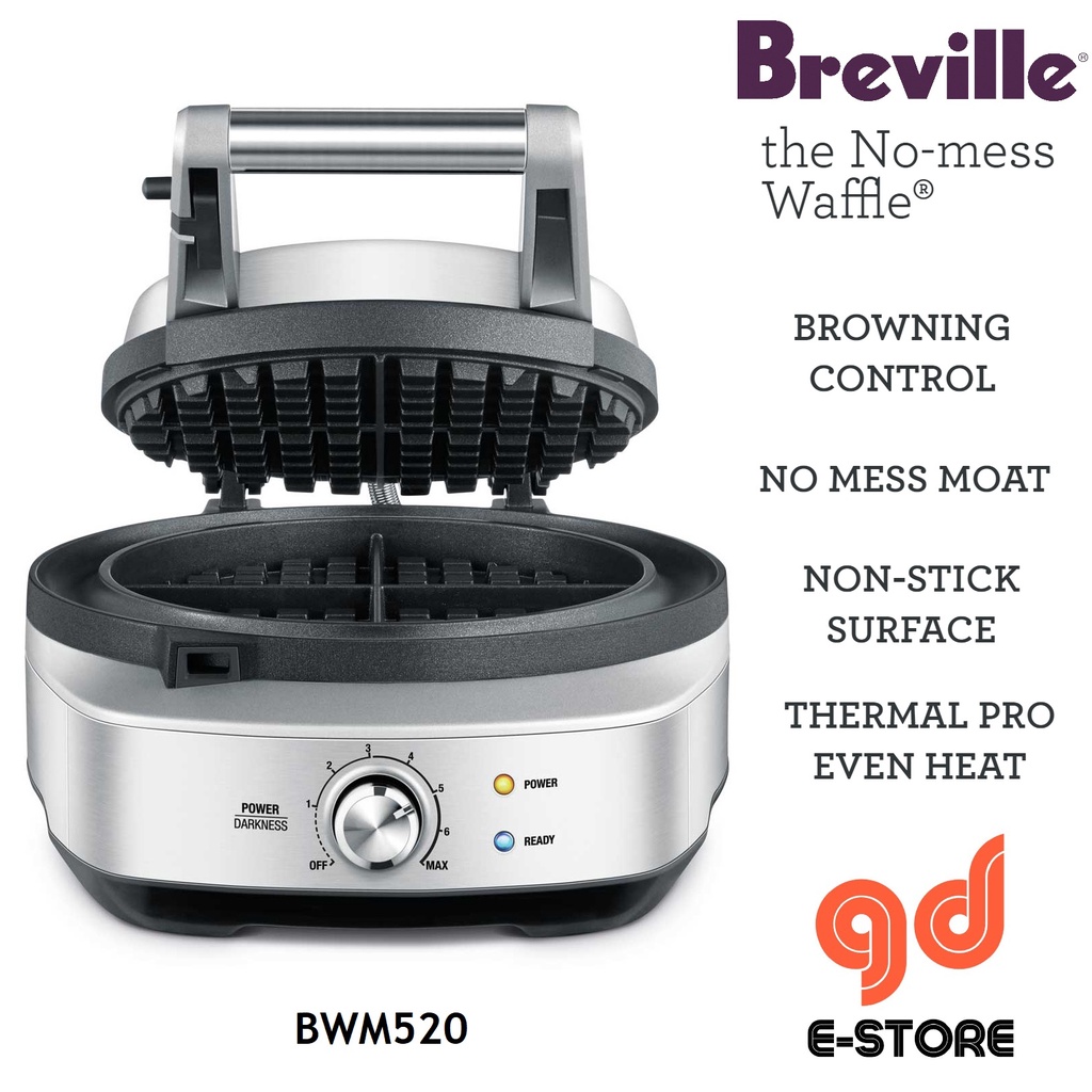 Breville the No-Mess Waffle Maker Classic BWM520