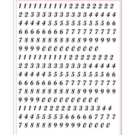 CUSTOM NUMBER NOMBOR ALPHABET HURUF STICKER 1CM A4 SIZE VINYL ORACAL ...