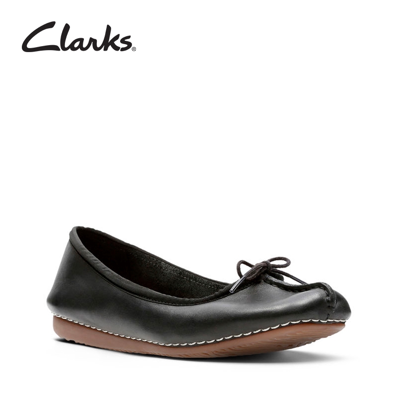 clarks womens black flats