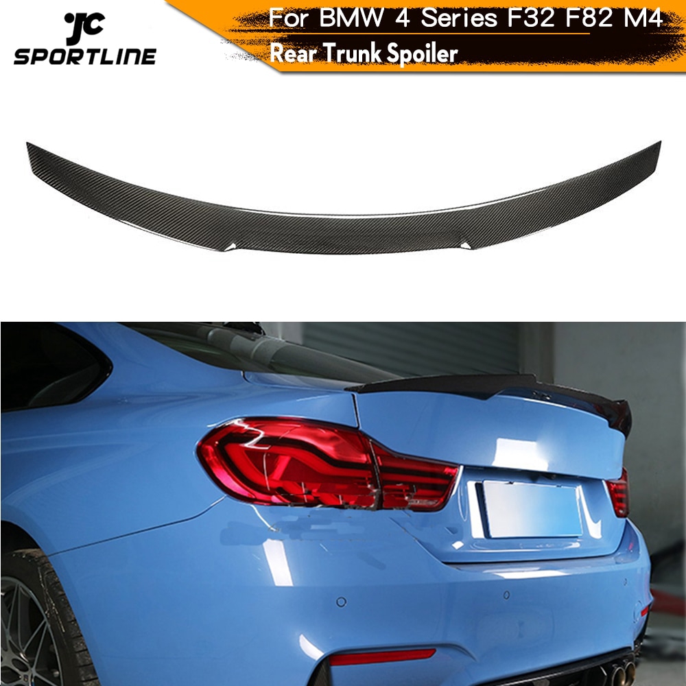 Carbon Fiber Rear Trunk Spoiler For Bmw F M4 14 19 Rear Wing Spoiler Boot Lid Shopee Malaysia