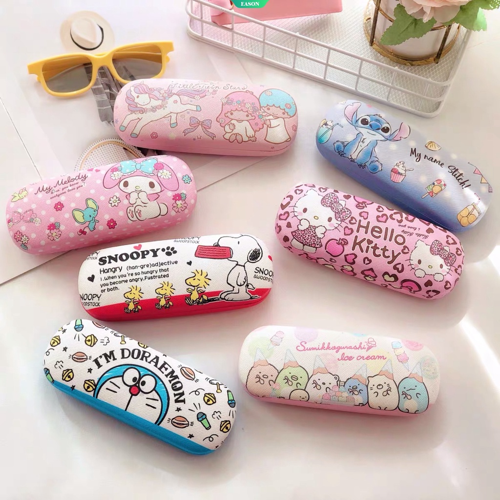 Sanrio Hello Kitty cartoon glasses case PU leather cloth Cinnamoroll ...