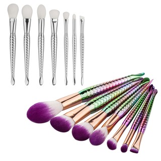 10pcs Unique Mermaid Makeup Brushes Blush Cosmetic Glitter Makeup