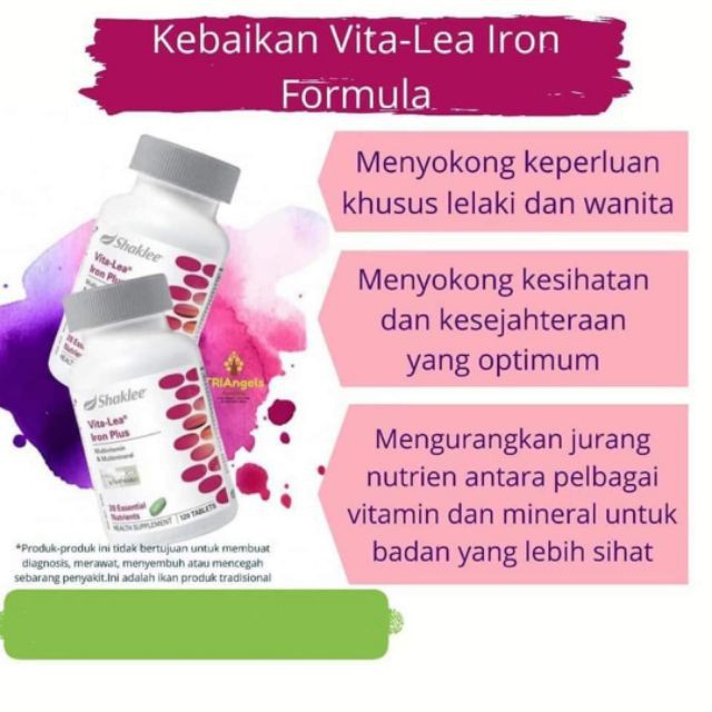 Shaklee Vita Lea Iron X2 Multivitamin And Multi Mineral Shopee Malaysia