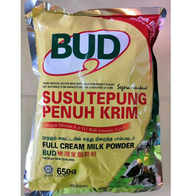 Bud Susu Tepung Penuh Krim 650g Shopee Malaysia